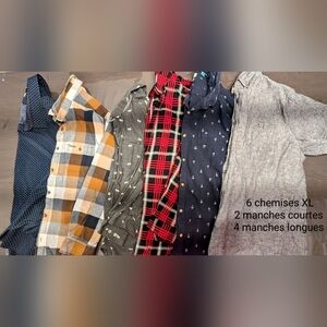 6 chemises homme XL